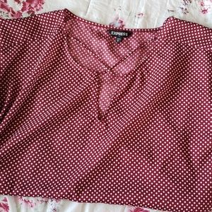 Express Red Short Sleeve Blouse